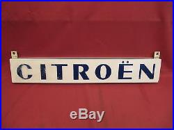 Original Vintage Citroen Porcelain Dealership Sign Two Sided
