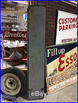 Original Vintage FIRESTONE TIRE Vertical Sign GAS oil OLD PORCELAIN SSP Car Farm