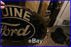 Original Vintage Ford Metal Sign Tin Dealer Advertising Gas Oil Car Truck Gas