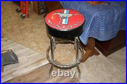 Original Vintage Ford Mustang Car Dealership 30 Metal Swivel Stool Chair Sign