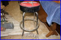 Original Vintage Ford Mustang Car Dealership 30 Metal Swivel Stool Chair Sign