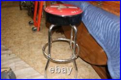 Original Vintage Ford Mustang Car Dealership 30 Metal Swivel Stool Chair Sign