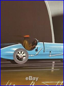 Original Vintage French Car Poster Bugatti by Fix Masseau 1989