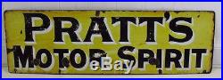 Original Vintage c1920 Pratt's Motor Spirit Enamel Sign #1