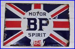 Original Vintage c1920's B. P. Motor Spirit Double Sided Enamel Sign