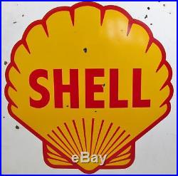Original Vintage c1960s Shell Enamel Sign