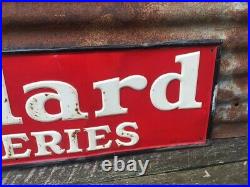 Original Willard Batteries Sign Vintage Auto Garage Gas & Oil Sign 40x12 AM 9-59