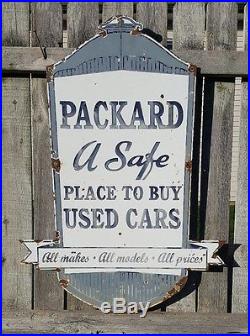 PACKARD Dealer Die Cut Porecelain Sign Parts Service gas Oil Car Auto Vintage