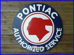 PONTIAC Porcelain Sign Advertising Vintage Service 20 old GM USA GTO Trans Am