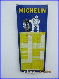 Plaque emaillee Michelin pression pneus voiture epoque vintage citroen peugeot