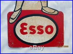 Plaque tole Pin Up publicitaire originale Esso drop fille pub vintage