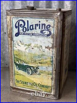 Polarine Five Gallon Motor Oil Can Standard Ohio Automobile Vintage Metal