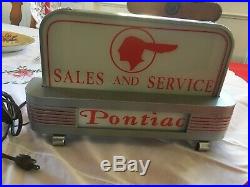 Pontiac Sign Pontiac Lighted Sign Art Deco Sign Vintage Sign