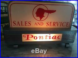 Pontiac Sign Pontiac Lighted Sign Art Deco Sign Vintage Sign