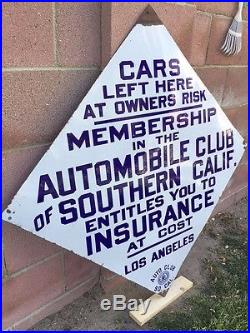 Porcelain Automobile Club Sign California Sign AAA Sign Vintage sign old sign