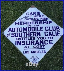 Porcelain Automobile Club Sign California Sign AAA Sign Vintage sign old sign