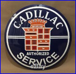 Porcelain Cadillac Sign Authorized Service Vintage GMC Car Truck
