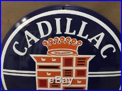 Porcelain Cadillac Sign Authorized Service Vintage GMC Car Truck