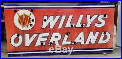 Porcelain Neon Willys Overland Original Double Sided Jeep Vintage Sign