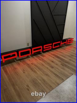 Porsche Dealership Sign Lighted Vintage Car / Automobilia Garage Showroom 911