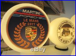 Porsche Martini Racing Le Mans Tribute Gas Pump Globe Vintage Retro Style