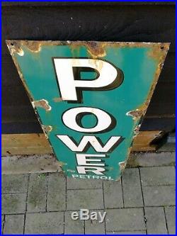 Power Petrol Enamel Sign enamel sign petrol enamel race car garage vintage speed