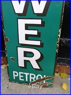 Power Petrol Enamel Sign enamel sign petrol enamel race car garage vintage speed
