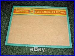 RARE 1960s Vintage CHEVY OK USED CAR Old Chevy Dealership Bulletin Board Sign