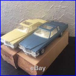 RARE LOT OF 2 Vintage Jo-Han 1979 Cadillac Coupe de Ville Dealer Promo Cars