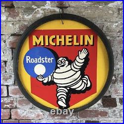 RARE VINTAGE 1930s 40s MICHELIN ROADSTER BICYCLE TYRE SIGN HARDBOARD 26 CYCLE
