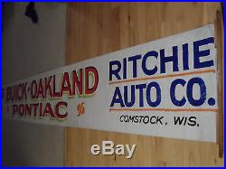 Rare Vintage Buick Pontiac Oakland Dealership Banner Sign
