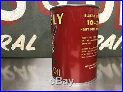 RARE VINTAGE Blakely Race Car Motor OIL CAN GREAT GRAPHICS Quart Motor Oil Can