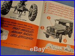 RARE Vintage 1947 Willys Jeep or Tractor Brochure Farm Plowing Comparison Book