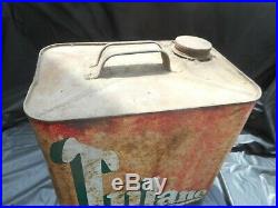 RARE Vintage 2 GALLON TULANE CAR GRAPHICS MOTOR OIL Gas Station Advertising CAN