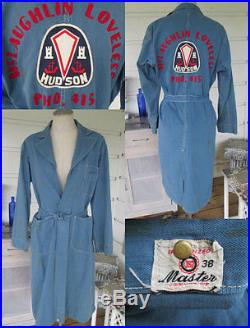RARE Vintage 30s or 40s Hudson Motor Co Mechanic's Overcoat Trench Coat Jacket
