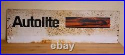 RARE Vintage Auto Lite Automotive Metal Advertising Sign 100% Original