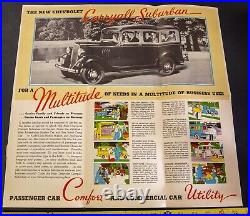 RARE Vintage Chevrolet Advertisement Carryall Suburban Mid 1930s Poster (B2022)