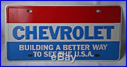 RARE Vintage Chevrolet Front Dealer Promo Tag Steel License Plate Muscle Car