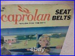 RARE Vintage Irvin seat belt car crash auto parts store display sign gas & oil