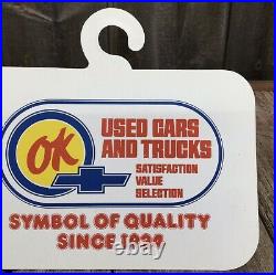 RARE Vintage OK CHEVROLET Used Car Dealership Rear View Mirror Hanging Sign