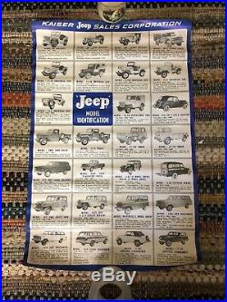 RARE Vtg Kaiser Jeep Sales Corporation Model Identification Wall Chart Poster