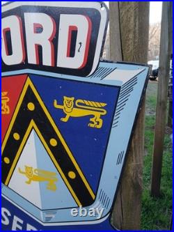 Rare 40 × 28 Vintage Ford Service Dealer Auto Part Porcelain Double Sided Sign