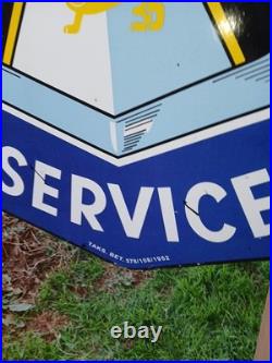 Rare 40 × 28 Vintage Ford Service Dealer Auto Part Porcelain Double Sided Sign