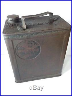 Rare Alexander Duckhams & Co Ltd Morisol vintage 2 Gallon Metal petrol can Tin