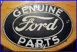 Rare Antique ORIGINAL 2 Sided Ford Dealership Porcelain Sign Car Truck Old Vtg
