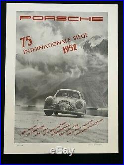 Rare Original Vintage Porsche Victory Factory Poster 1952 International Siege 75