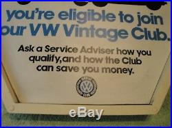 Rare Orignai Vintage VW CLUB of America Sign Volkswagen Deet Eichel