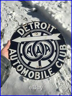 Rare Signs / Original Vintage AAA Club Sign / Detroit Automobile Club Sign 1920s