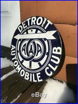 Rare Signs / Original Vintage AAA Club Sign / Detroit Automobile Club Sign 1920s