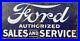 Rare-Size-72-x-35-1-2-Vintage-FORD-SALES-AND-SERVICE-PORCELAIN-SIGN-Car-Gas-01-am